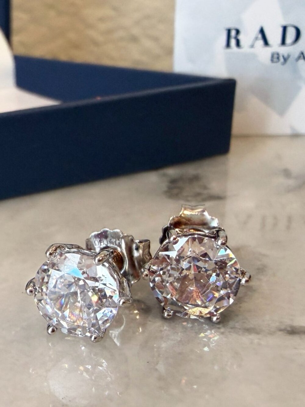 NIB Radiance by Absolute 925 Simulated Diamond Galaxy Cut 4ctw Stud Earrings